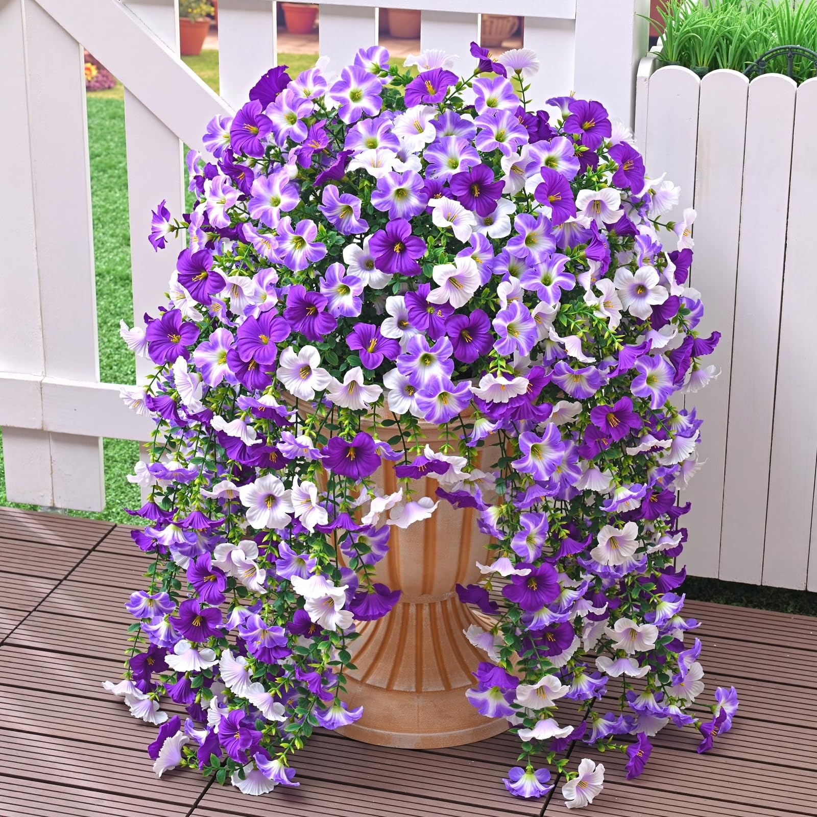 Realistic Artificial Flowers for Outdoors, 2 PCS Full UV Resistant Artificial…