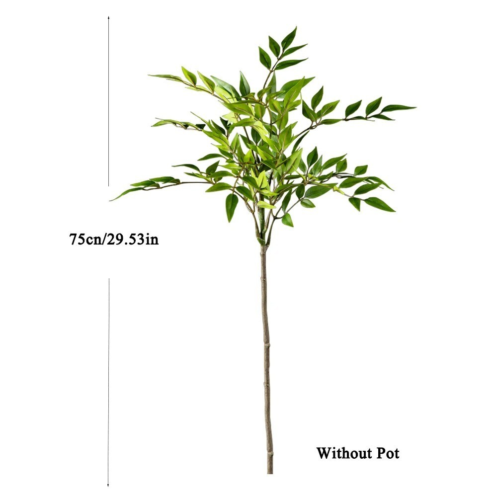 Artificial Nandina Plant Tall Fake Tropical Palm Bamboo Leaves Decor