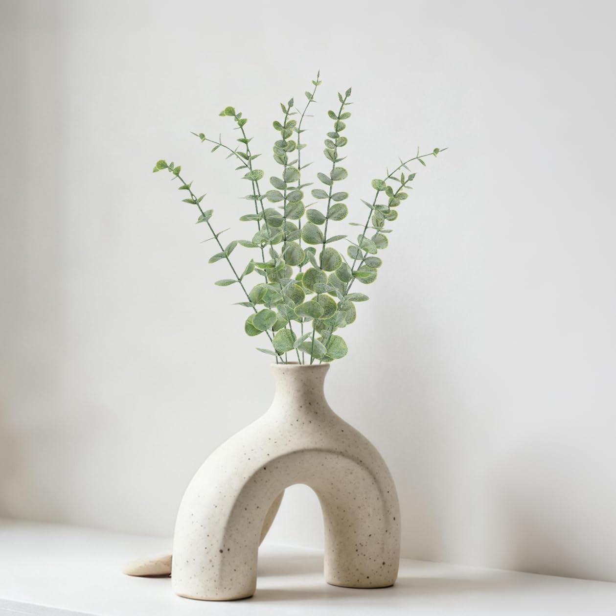 10pcs Eucalyptus Stems Artificial Eucalyptus Leaves Fake Greenery Branches Fa…