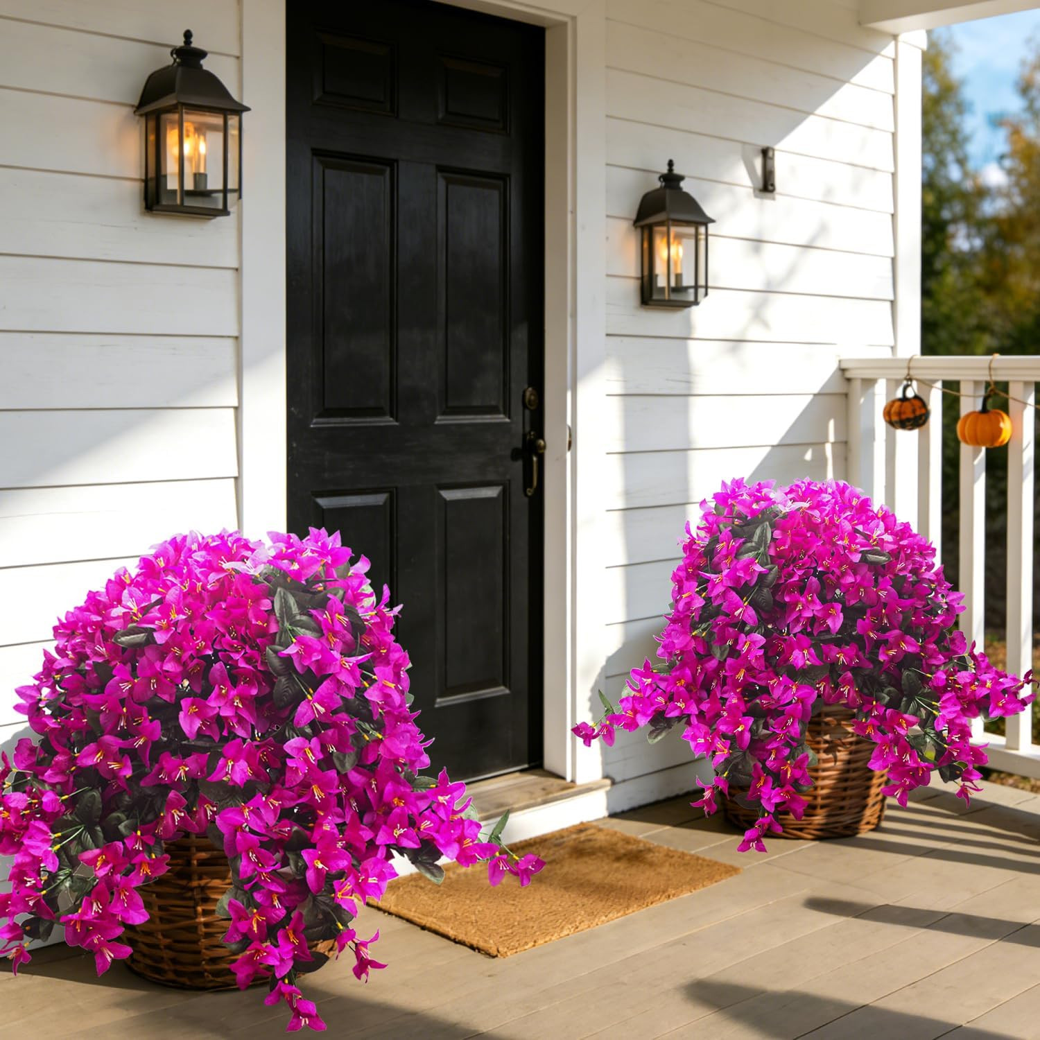UV Resistant Faux Bougainvillea Vines – 4 Pcs Hanging Plants for Outdoors
