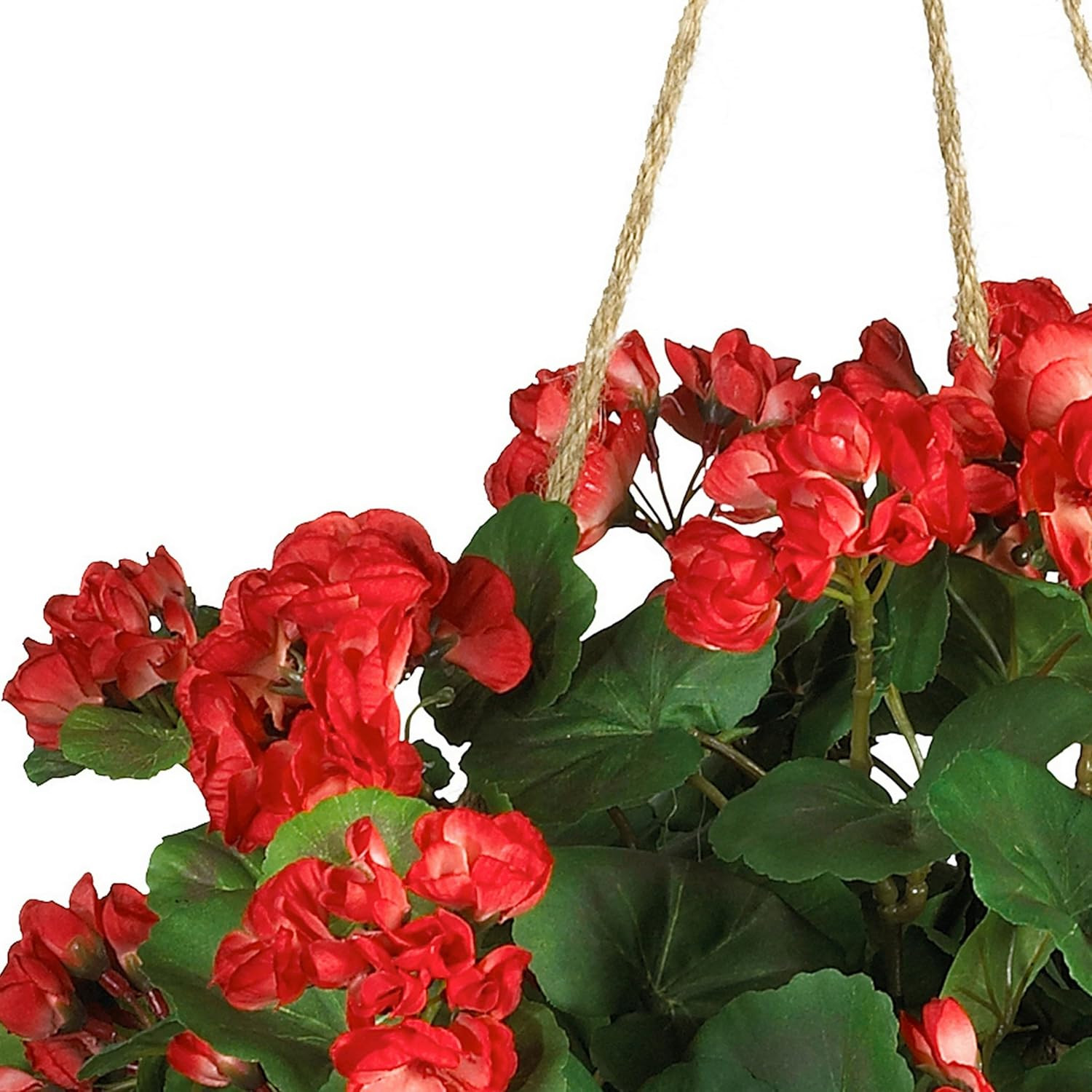 24In Artificial Geranium Hanging Basket Faux Floral Plant for Indoor Home Porch