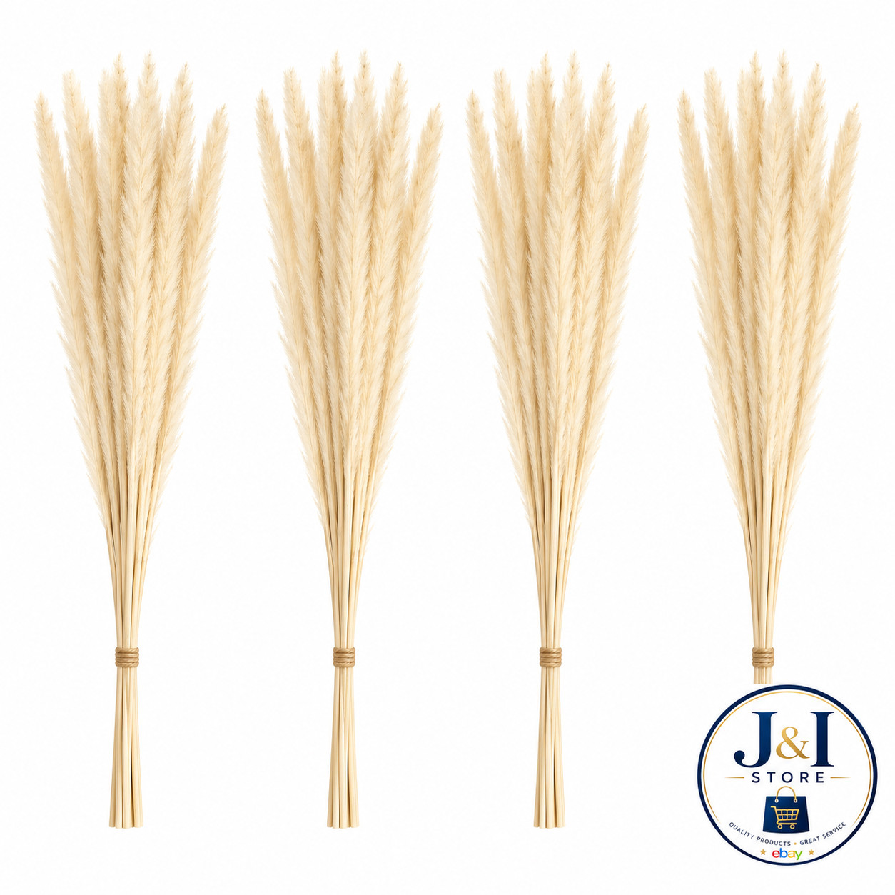 4 Pack 15 Stems Natural Dried Reed Grass Pampas Boho Home Vase Wedding Decor