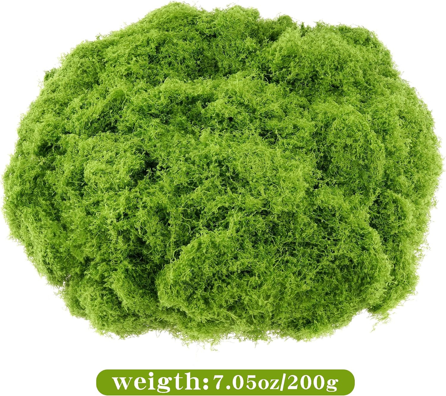 Fake Green Artificial Faux Moss 7 Oz for Fairy Garden Light Green | for DIY Craf