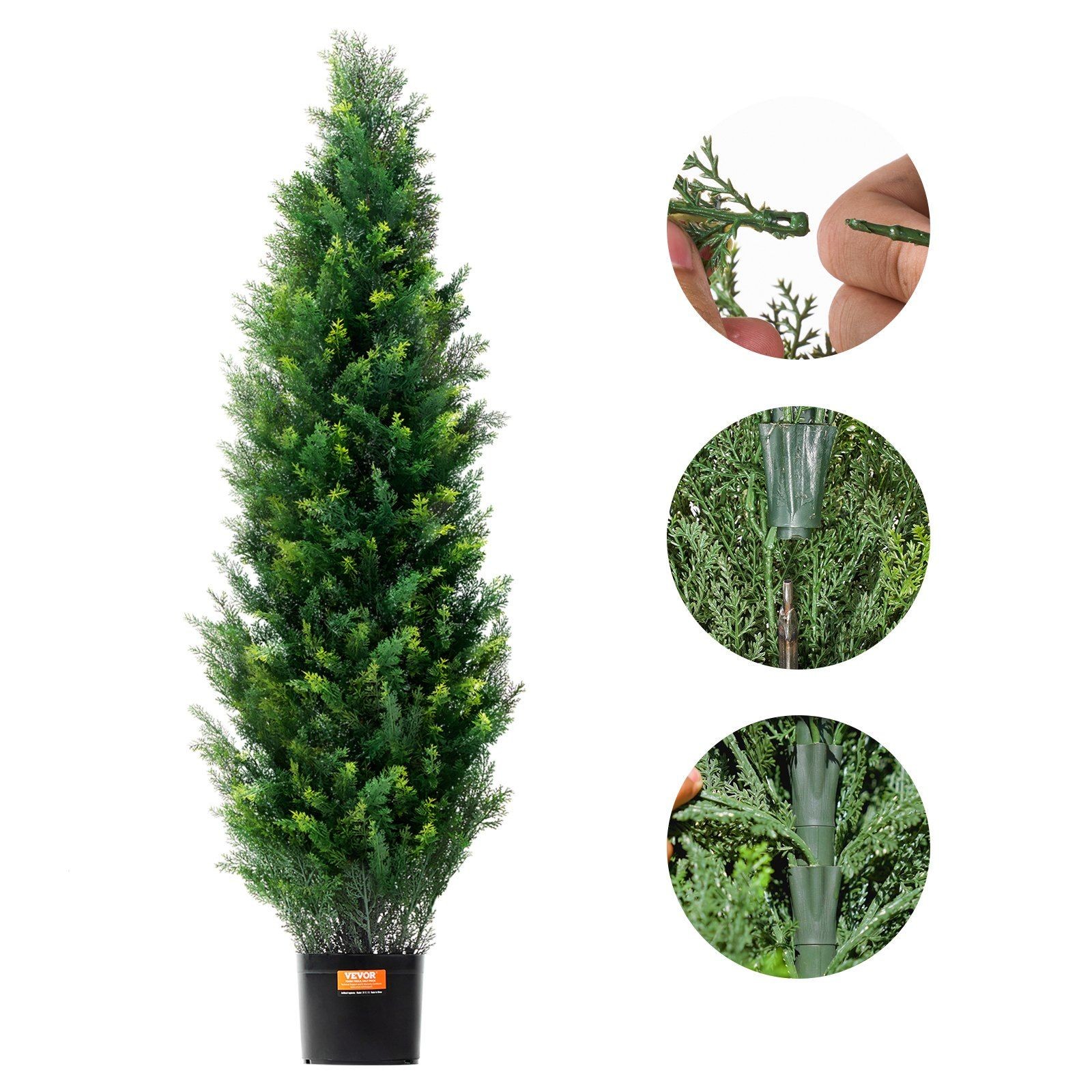 48in Shatterproof Cedar Trees 2 Pcs Heavy Gauge Trunk Faux Topiaries Anywhere