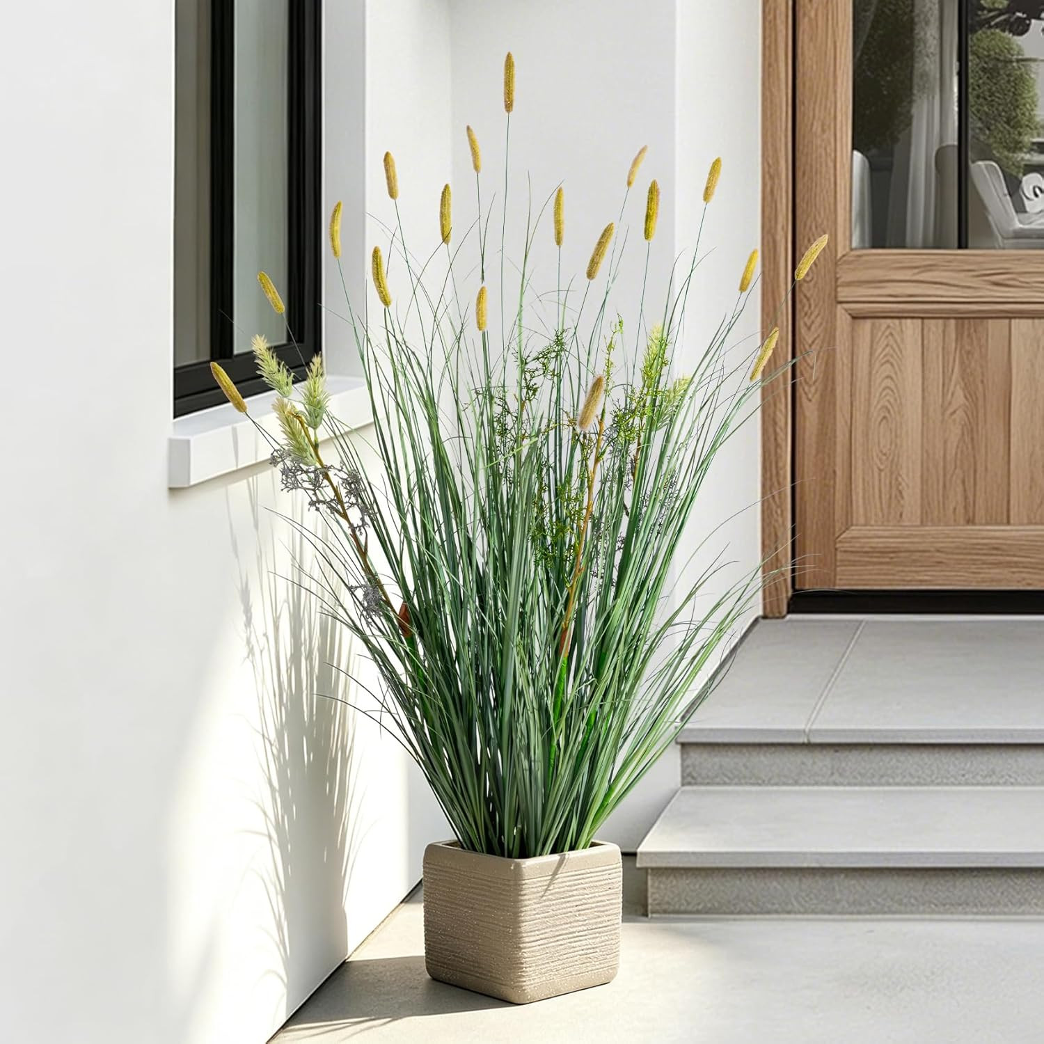 Lifelike Faux Plastic Plantas Synthetic Pampas Grass Indoor Outdoor Realistic Fl