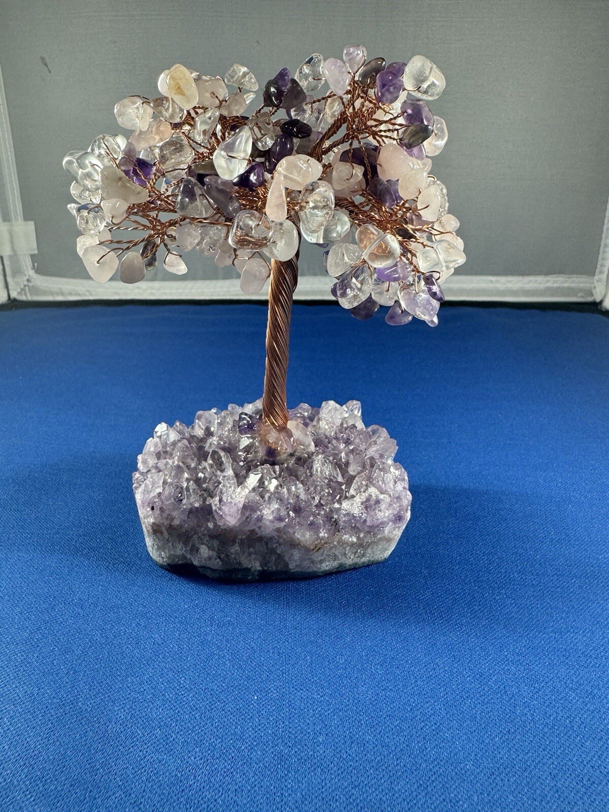 Unique Natural Amethyst Healing Crystal Money Tree on Amethyst Cluster Geode