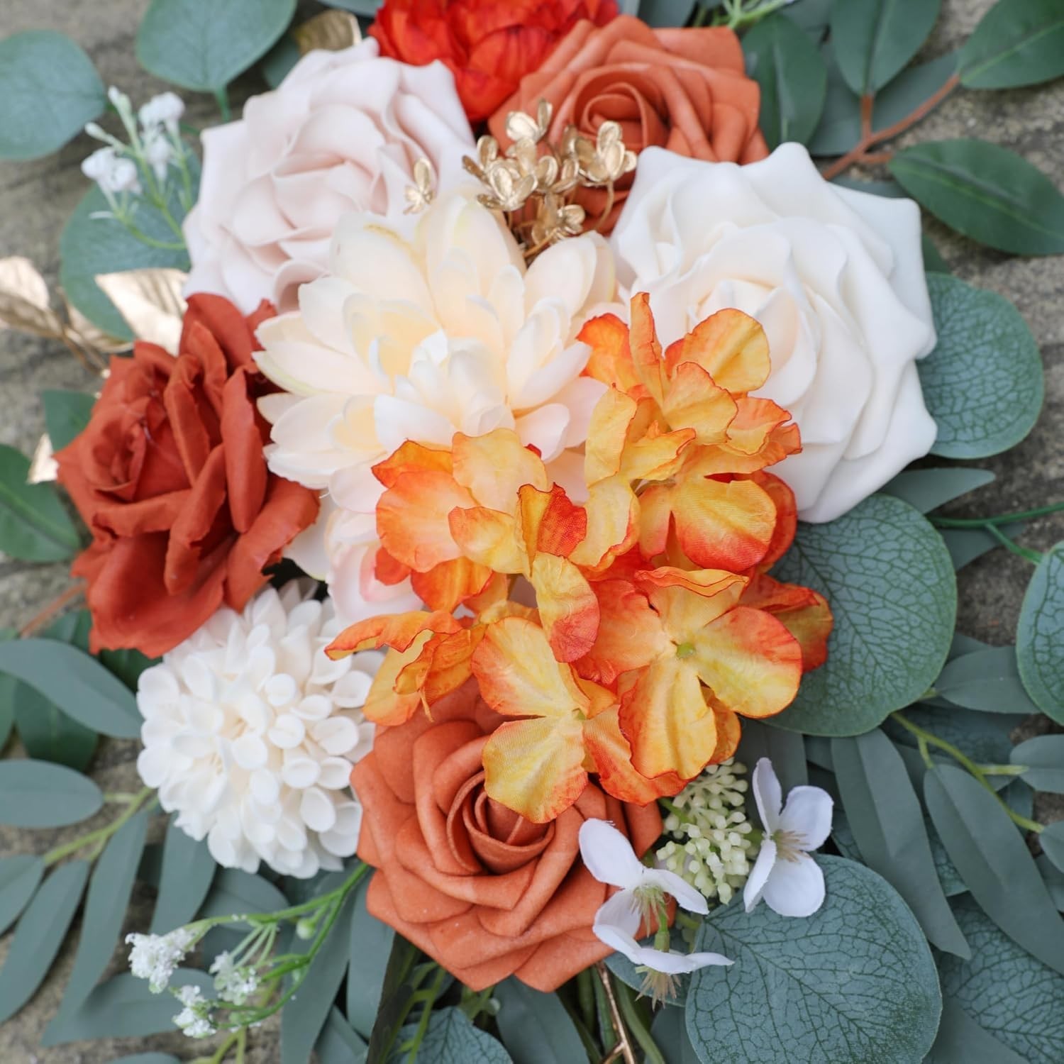 Burnt Orange Wedding Arch Flowers Artificial Flowers for Wedding Welcome Sign…