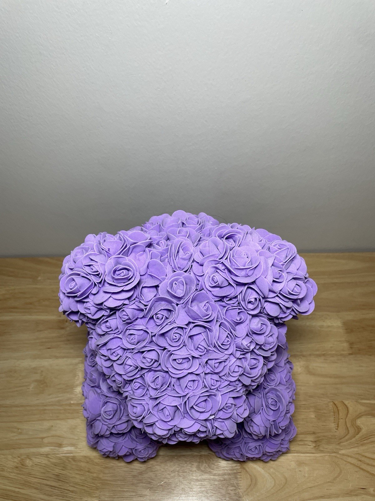 Birthday Gift Rose Bear 14” Purple With Red Heart Forever Rose Teddy Bear!