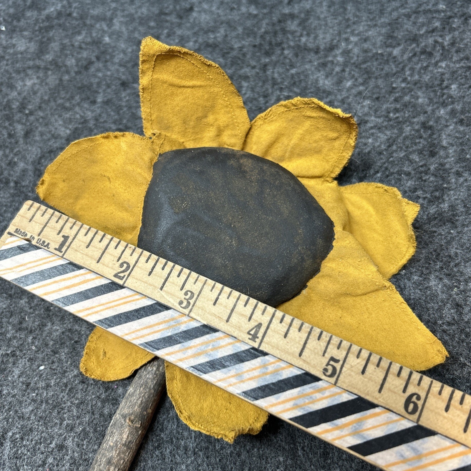 TWO Handmade Wooden Sunflower Stems Rustic Farmhouse Floral Decor Yellow Flower