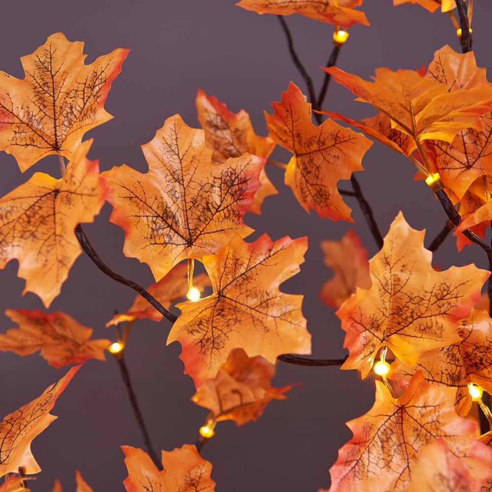 6FT 120LED Lighted Maple Tree – Warm White Fall Decor for Indoor & Outdoor