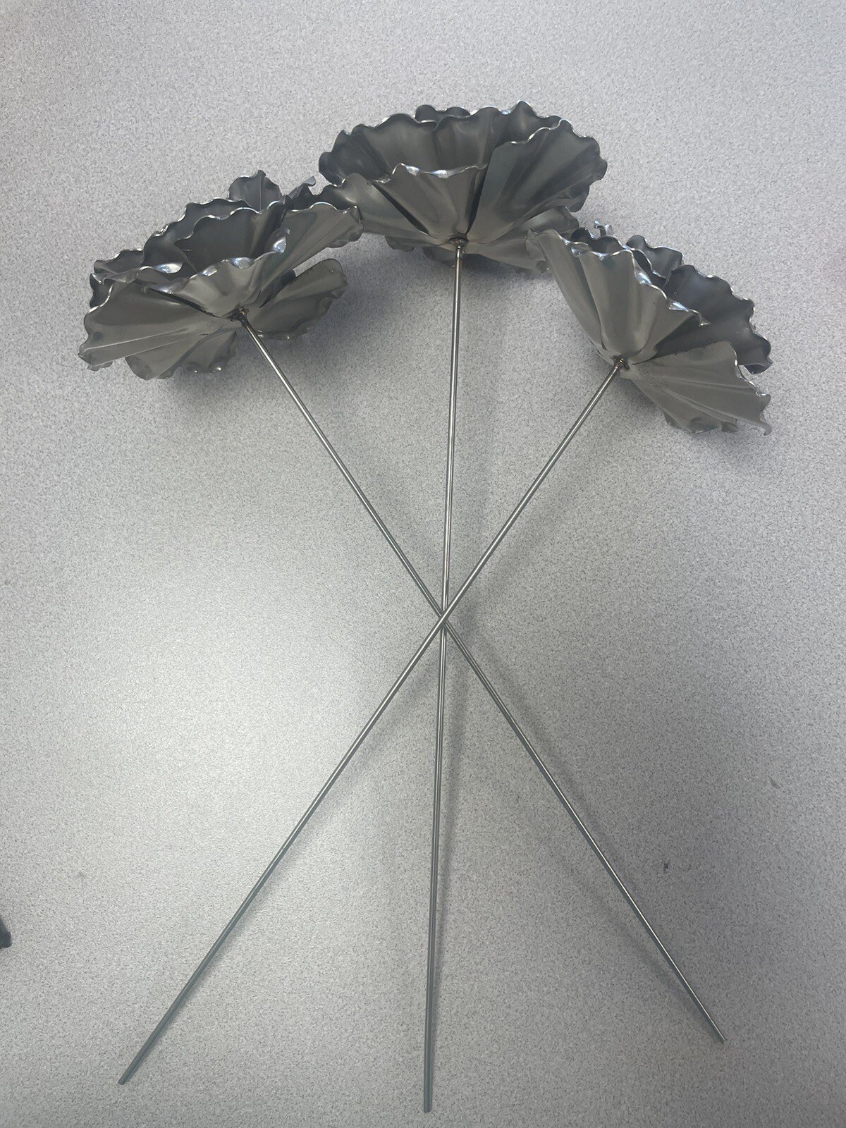 Metal Rose Bouquet, handcrafted, bent, and welded with Stems $100/6 Roses.