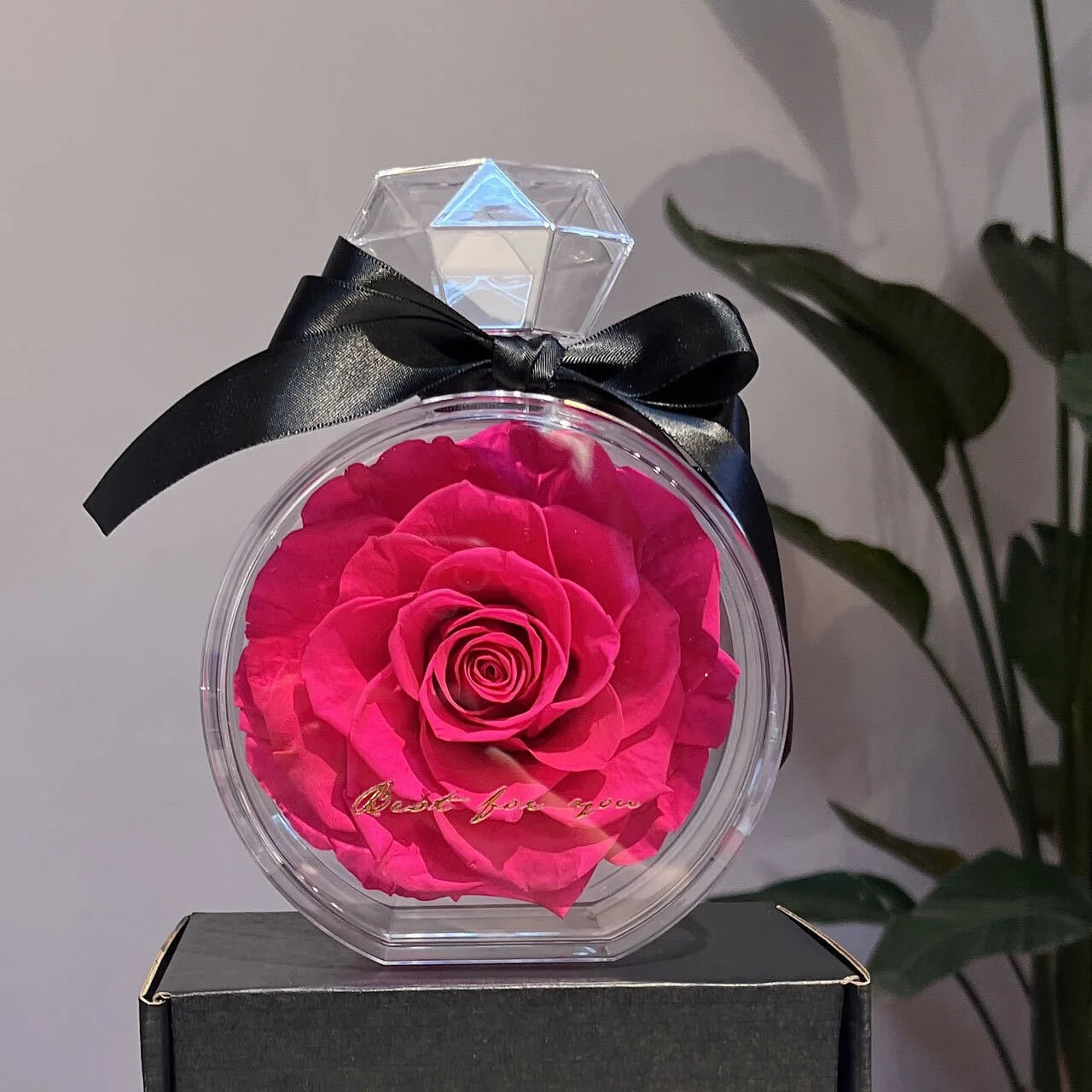 Uniquely Designed Preserved Scent-Infused Eternal Rosas in a Clear Box