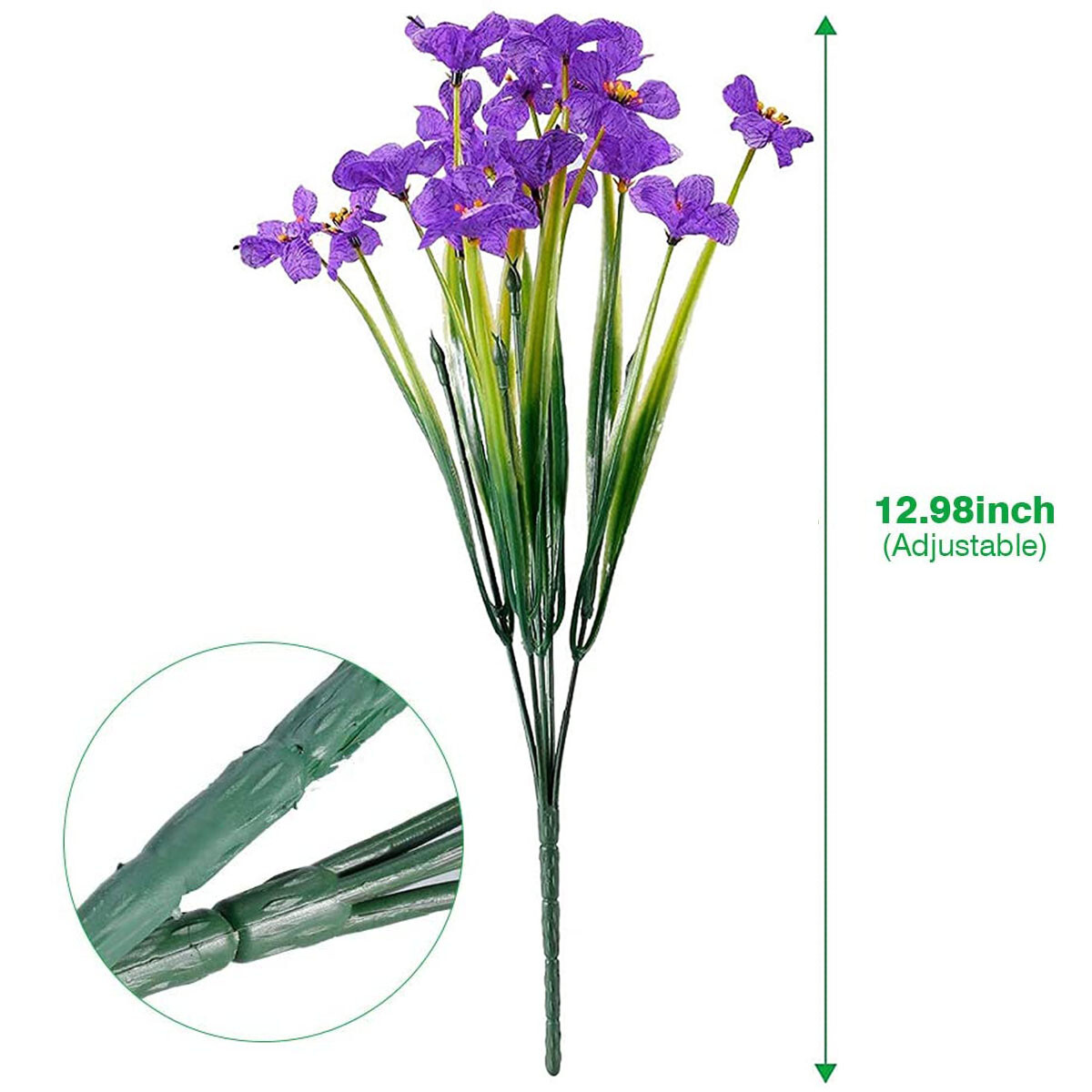 6 Bundles Artificial Flowers Outdoor UV Resistant Fake Violet Flowers Home Decor