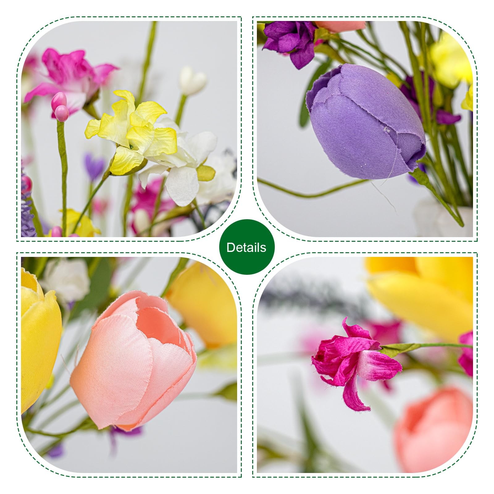 Artificial Spring Flowers 12 Pack Spring Flower Stems 17 Inch Floral Picks wi…