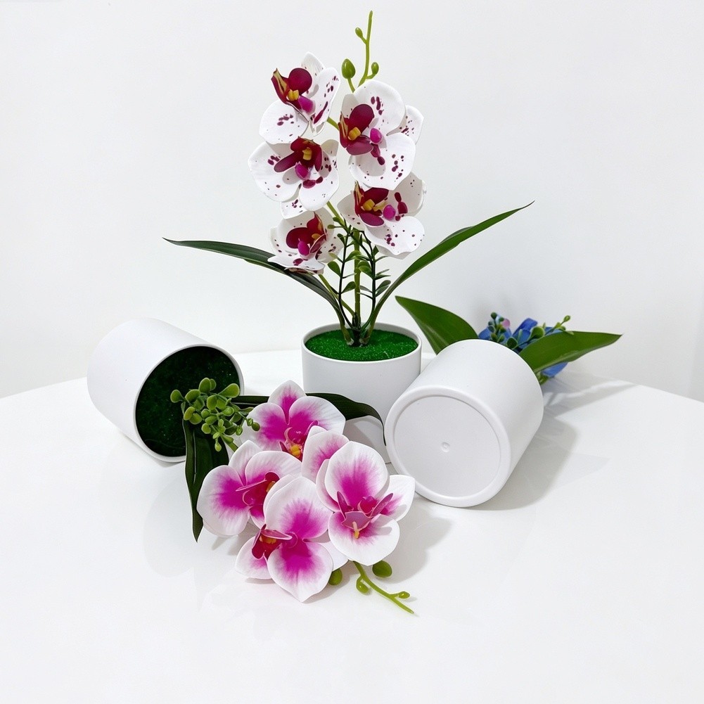 Modern Artificial Phalaenopsis Orchid Plant for Contemporary Decor 38cm
