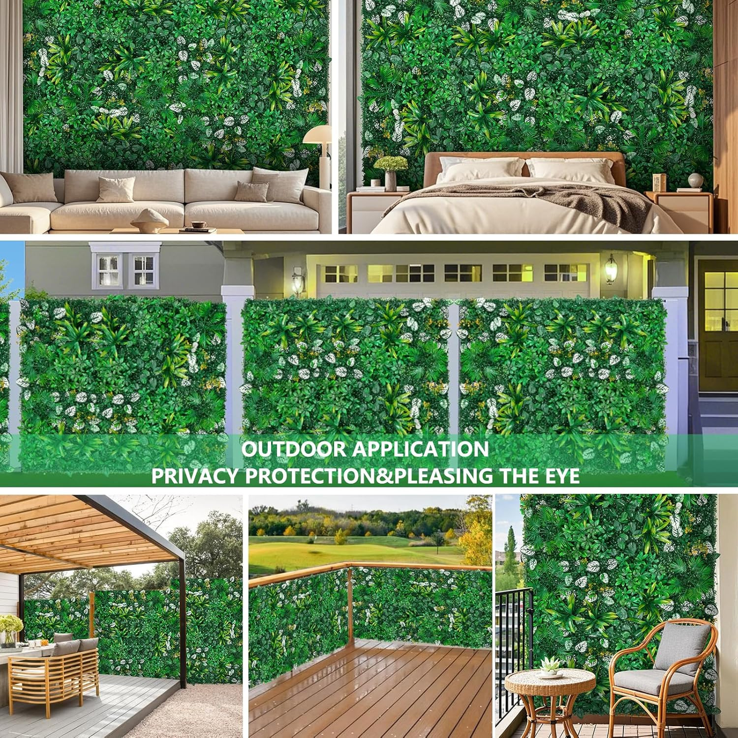 Artificial Hedge Grass Wall, Boxwood Panels 40″X120″(33.33 SQFT), UV Protected G
