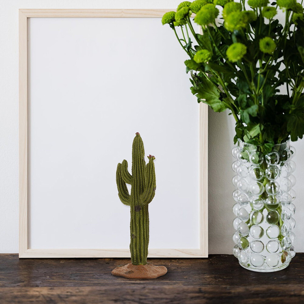2PCS Simulated Cactus Adornments Lifelike Cactus Figurine Cactus Modeling Statue