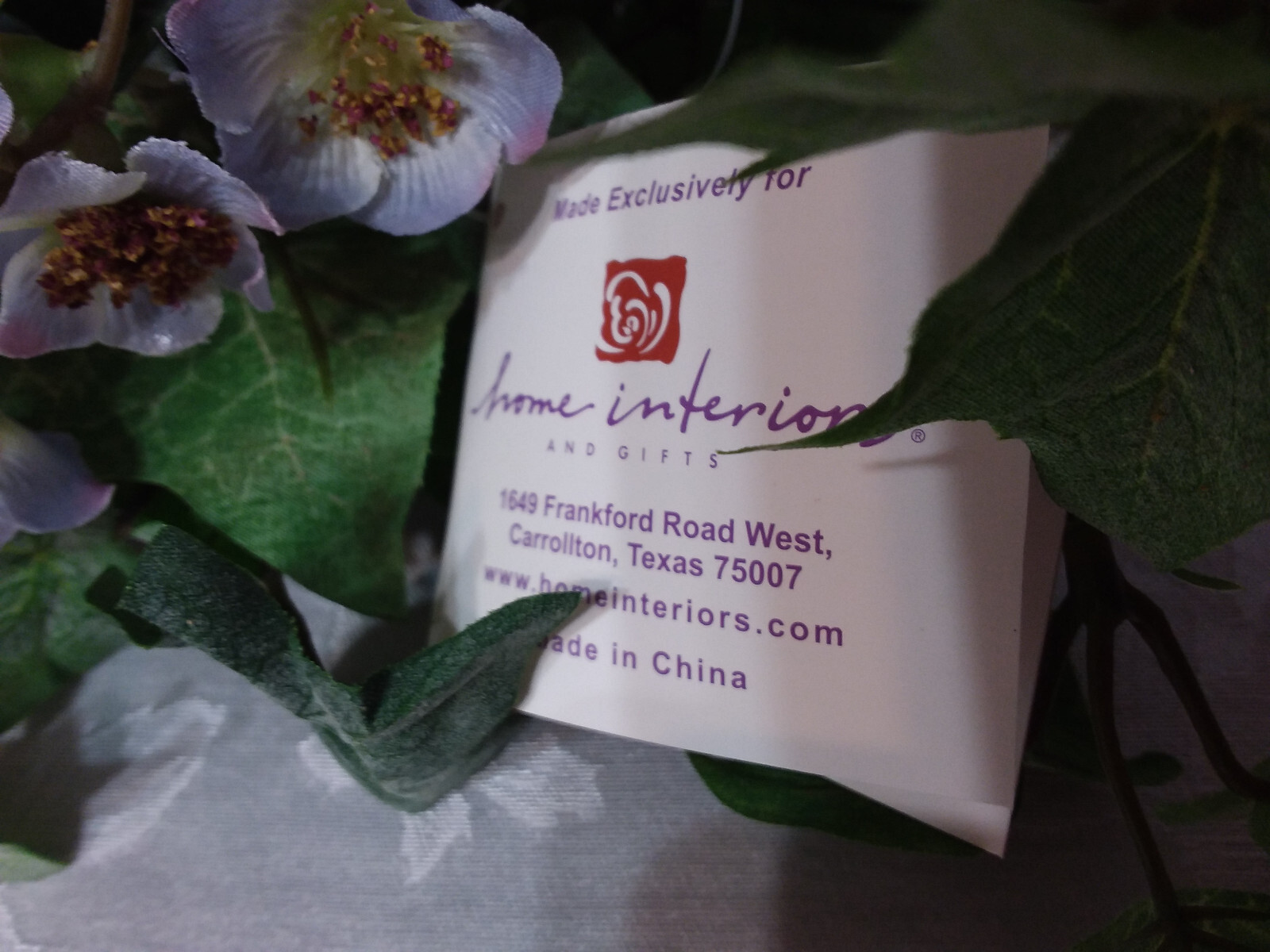 Home Interiors Purple Wildflower Floral Standing Bouquet/ Lavender, Plum/New