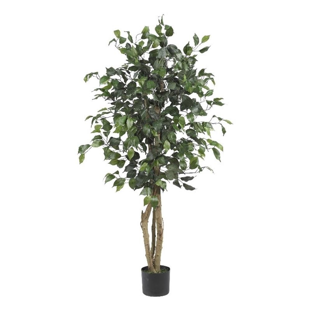 Pemberly Row 48″ Ficus Silk Tree with Wood Trunk & 504 Leaves in Green/Black