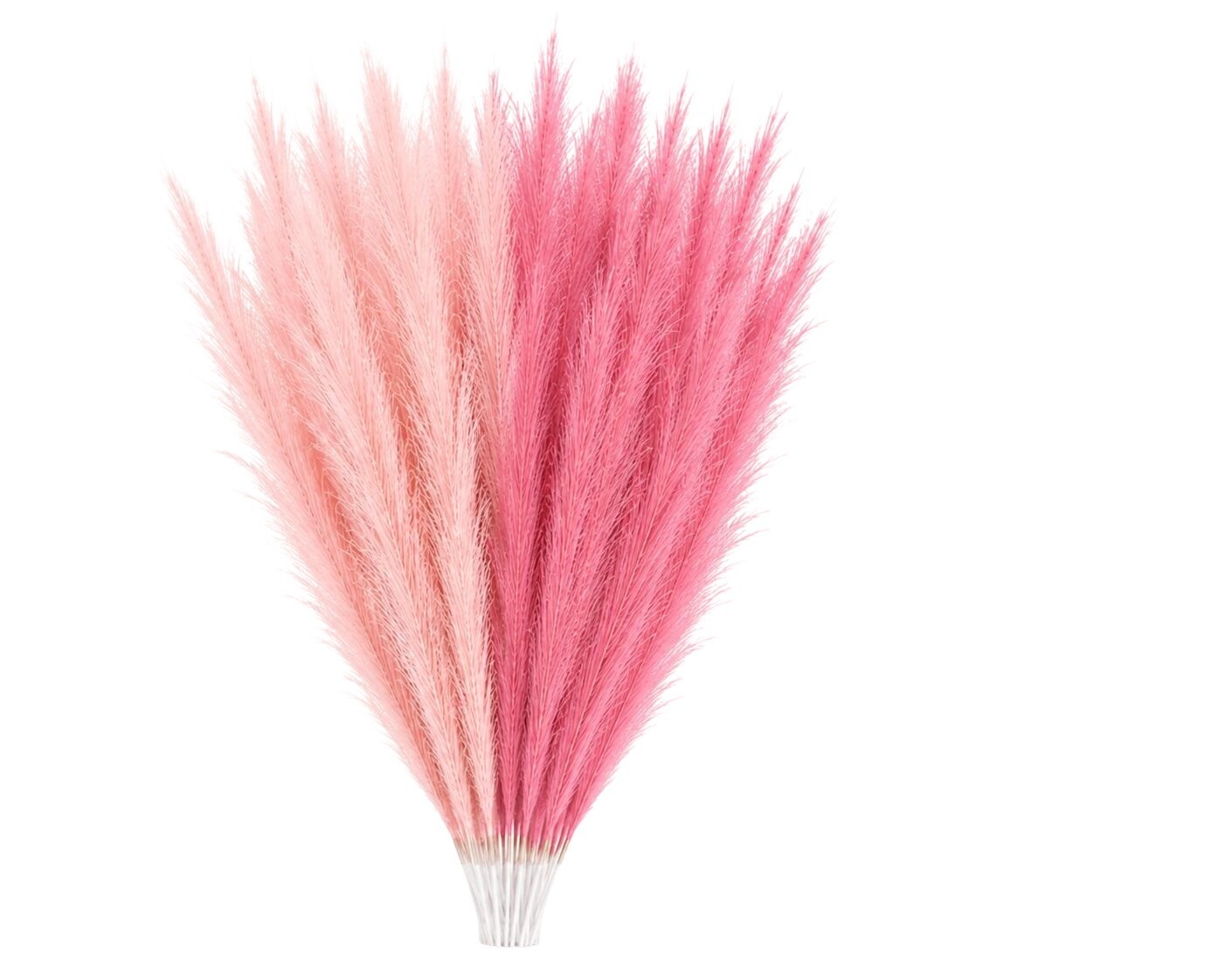 Artificial Pink Pampas Grass Filler Stems Set of 21 Wispy Faux Pampas Wedding Bo