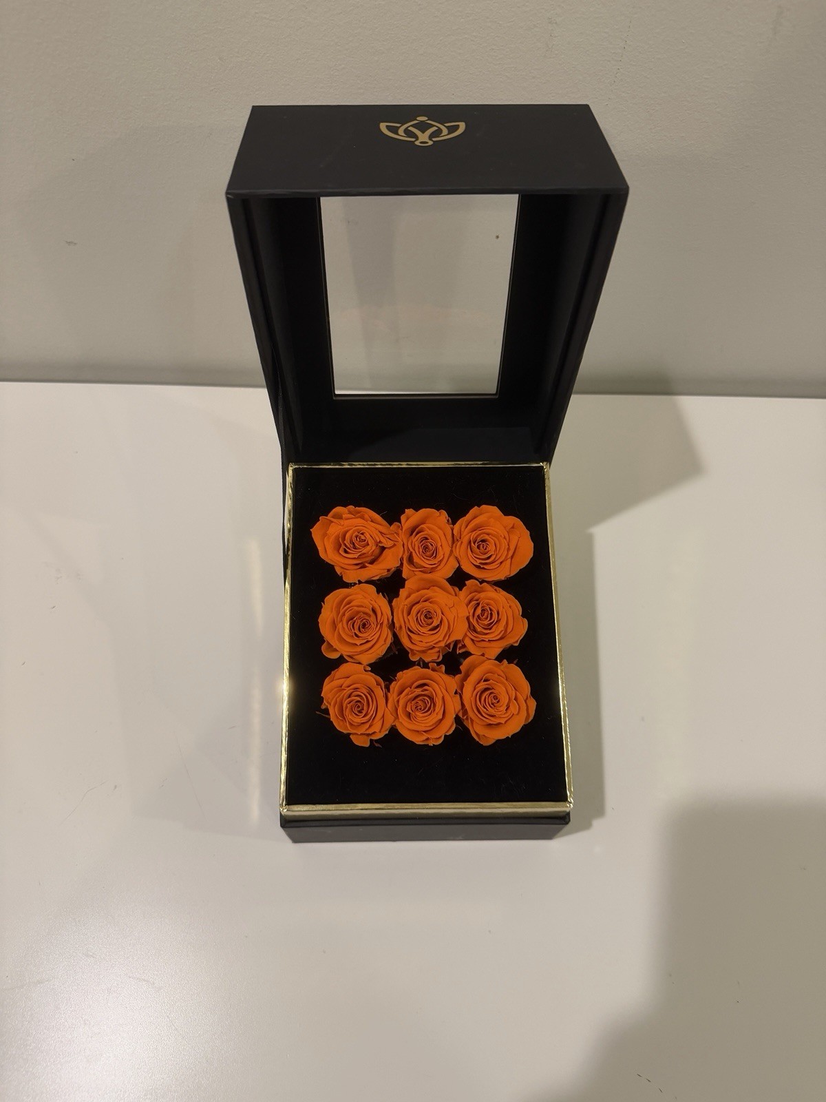Eternal flowers trapezoidal gift boxes Orange Roses Valentine’s Mother’s Day