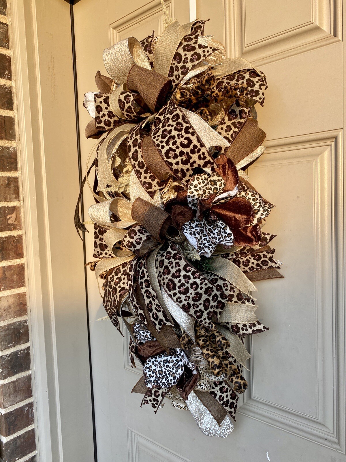 Boho Wreath Elegant Front Door Leopard Swag Housewarming / Wedding Gift