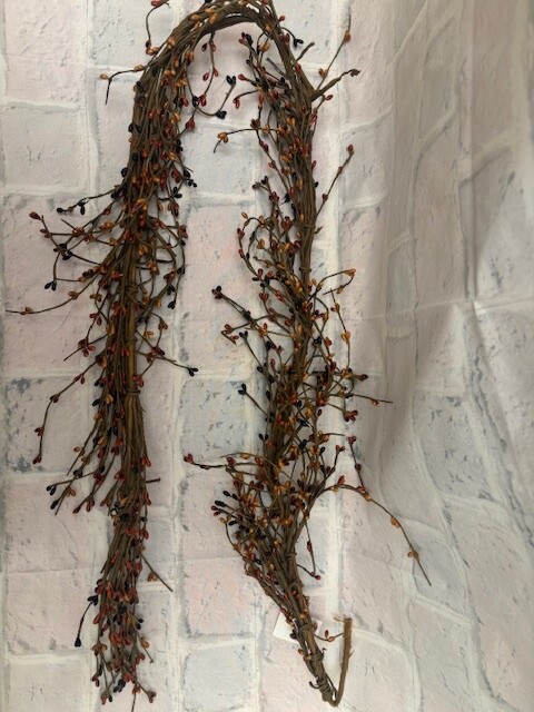 Pip Berry Garland Tan and Black MIX 4′ FULL BEAUTIFUL BERRIES