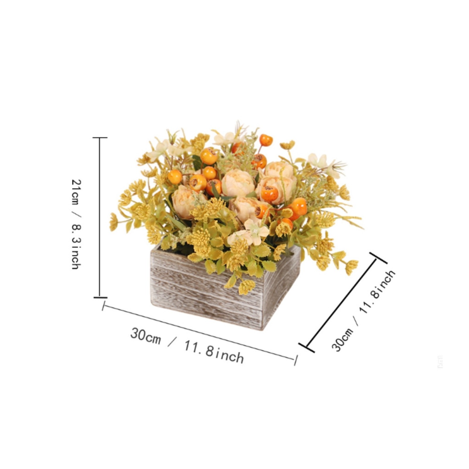 Artificial Flowers with Wooden Planter Rustic Wooden Planter Box Farmhouse