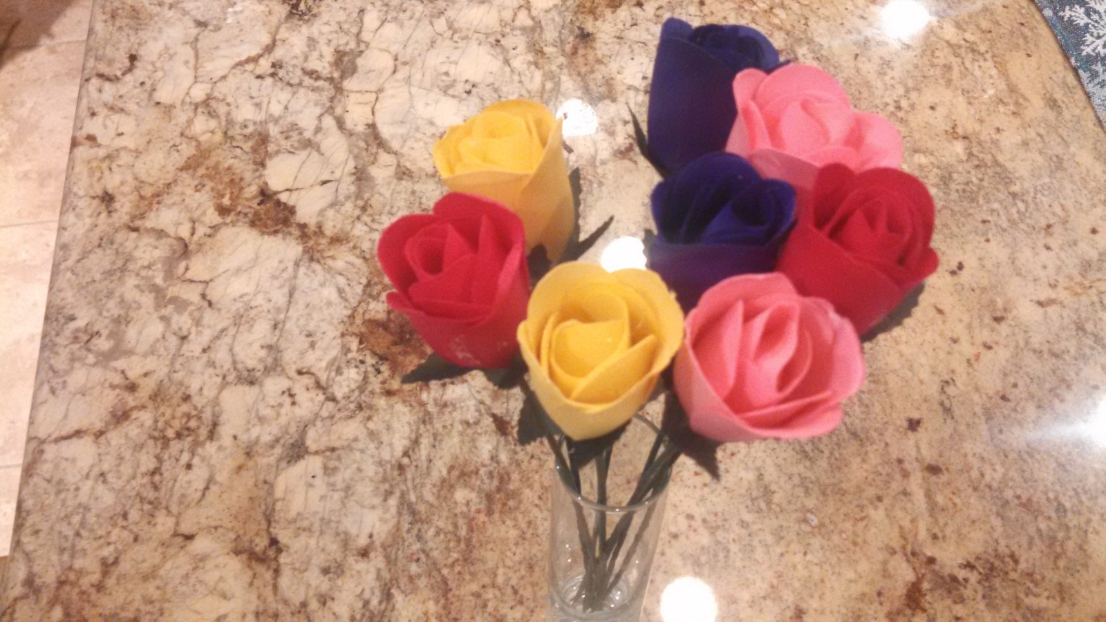 1/2 Open Wood Roses (Choose From Purple, Yellow, Lt Green & Lt Blue w/Blue Tips)