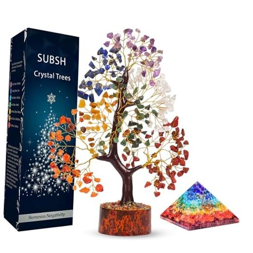 Seven Chakra Gemstone Tree With Seven Chakra Orgone Pyramid, Seven Chakra C2