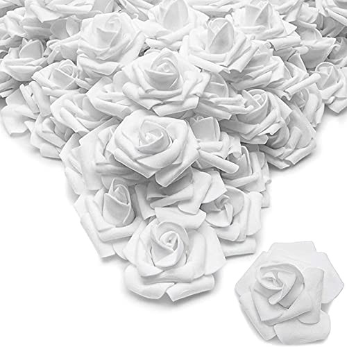 Rose Flower Heads, Artificial Flowers (2 in, Snow 200-Pack) White