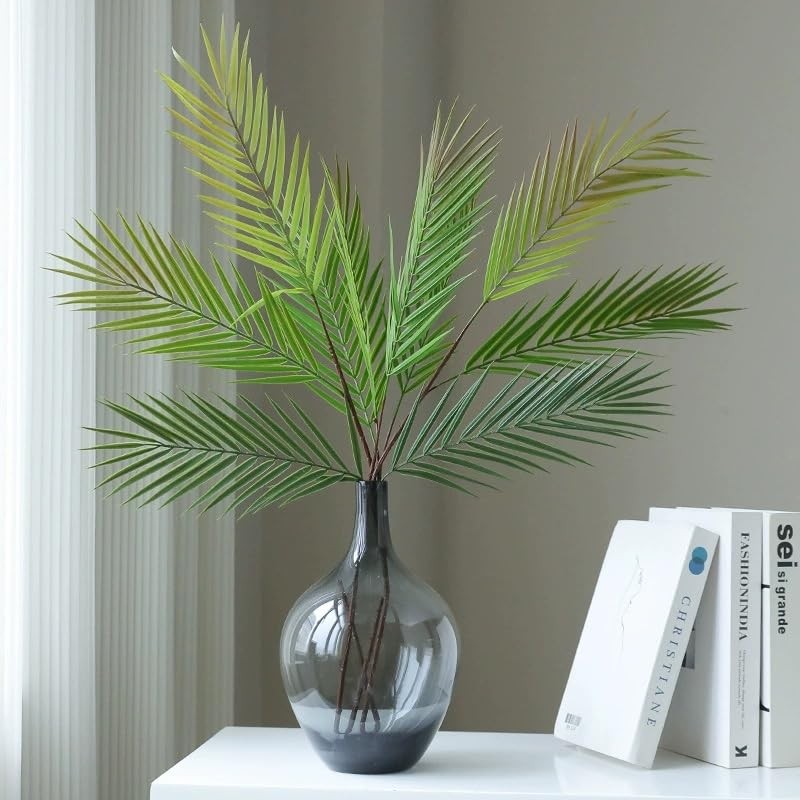 36 Inch Leaf Decor Artificial Green Palm Leaves,Fake Tropical Palm Leaves wit…