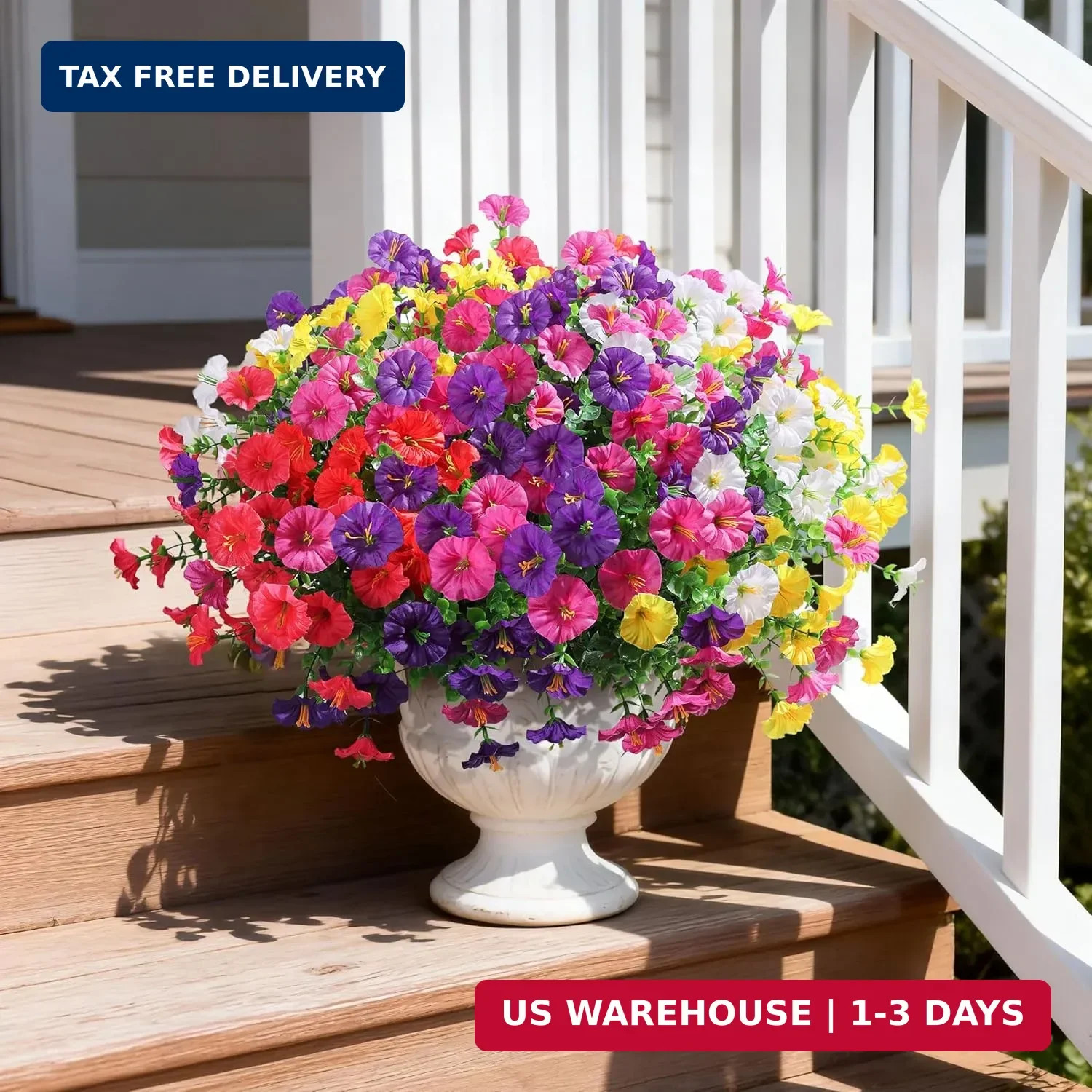 Ivydale 24 Bundles Artificial Flowers for Outdoors Spring Plants Outdoor Decor,