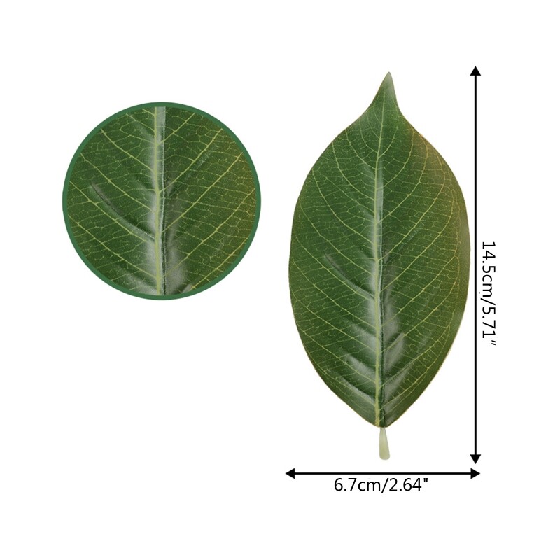 Artificial Magnolia Leaves Fake Single Leaf Picks for Magnolia Green Leaves