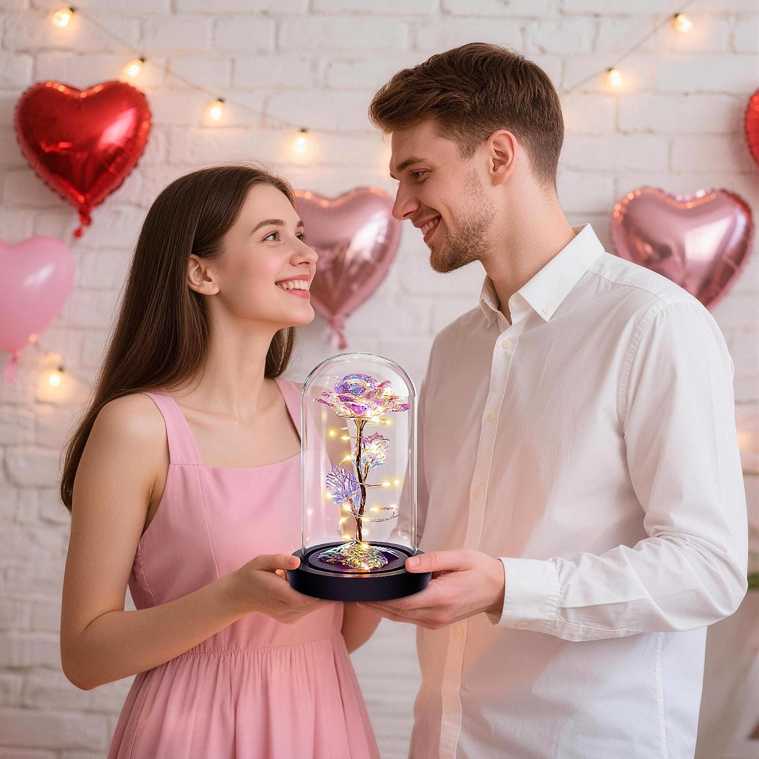 Enchanting Glass Dome Rose with LED Light – Perfect Gift for All Occasions