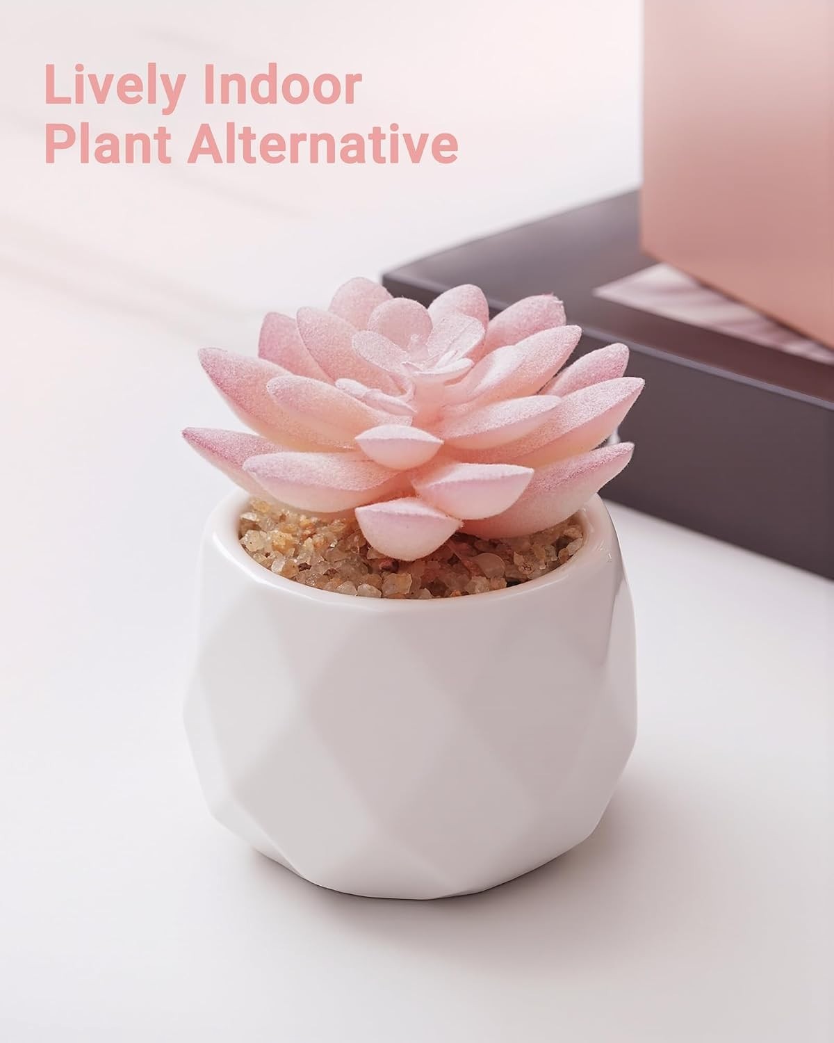 Vibrant Pink Mini Faux Succulents in Ceramic Pots – Perfect for Home & Office…