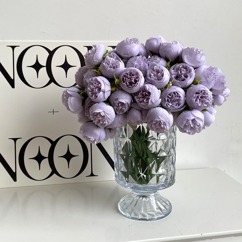 18 Pcs Ranunculus Artificial Flower 11.8″ and 54 Heads Faux Silk Ranunculus F…