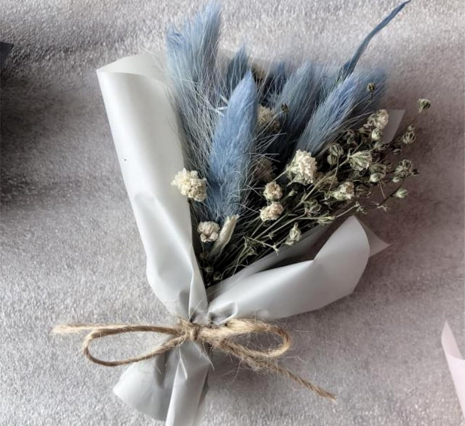 120 PCS Blue Dried Pampas Grass Decor, 17-inch Pompas Floral, Dry Flowers for De