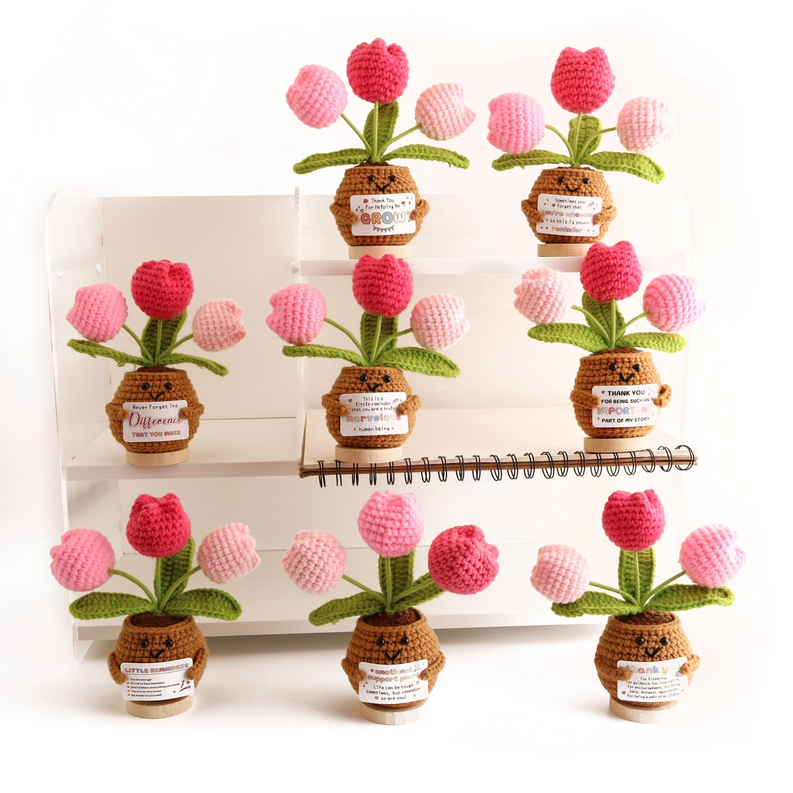 Artificial Tulip Potted Plants and Inspirational Card Artificial Flowers are …