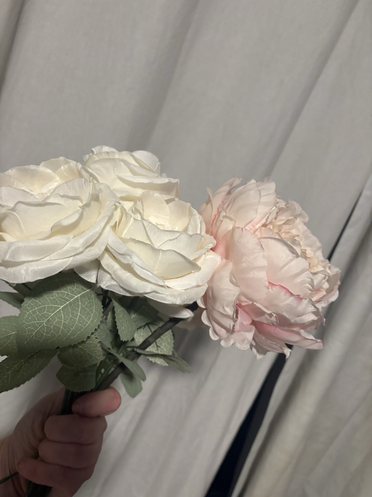 Artificial Silk Flower Lot Roses Peony Pink White Floral Craft Wedding Decor