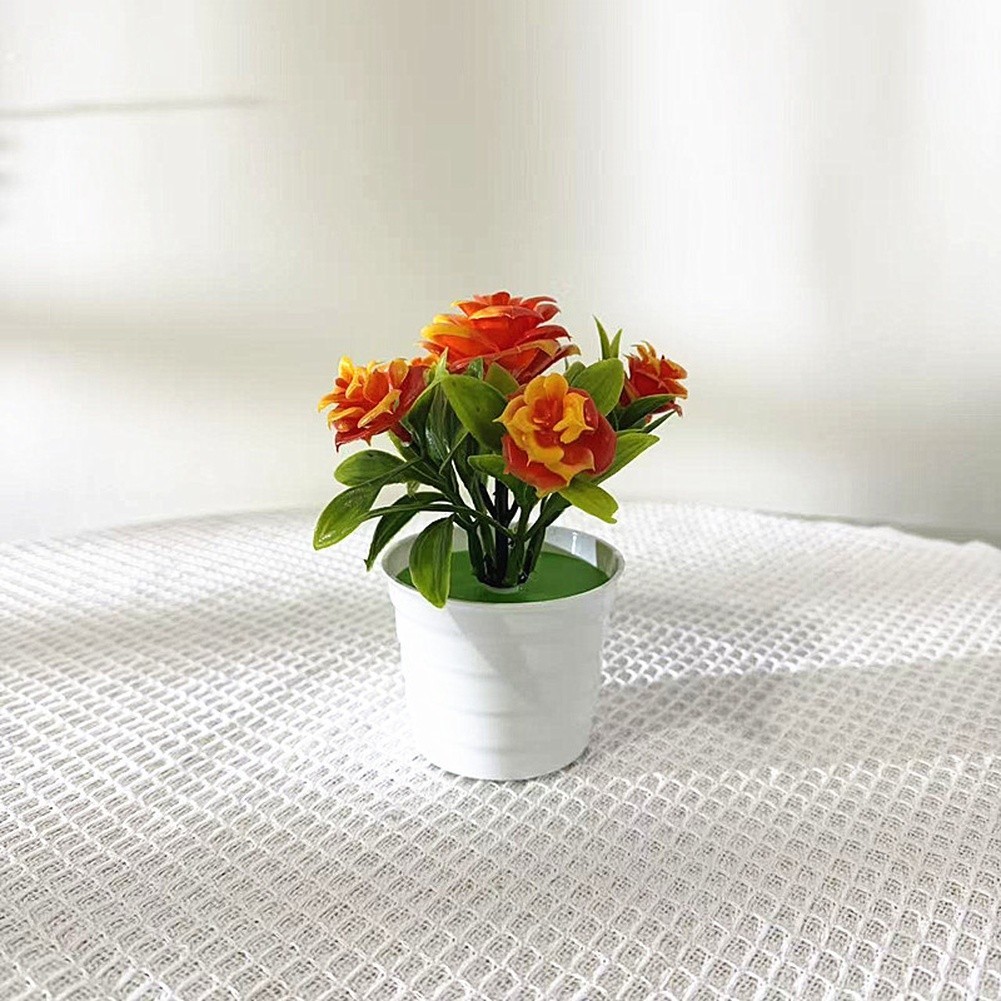 Compact Artificial Roses 14cm Tall with 12cm Width for Small Space Decor Needs