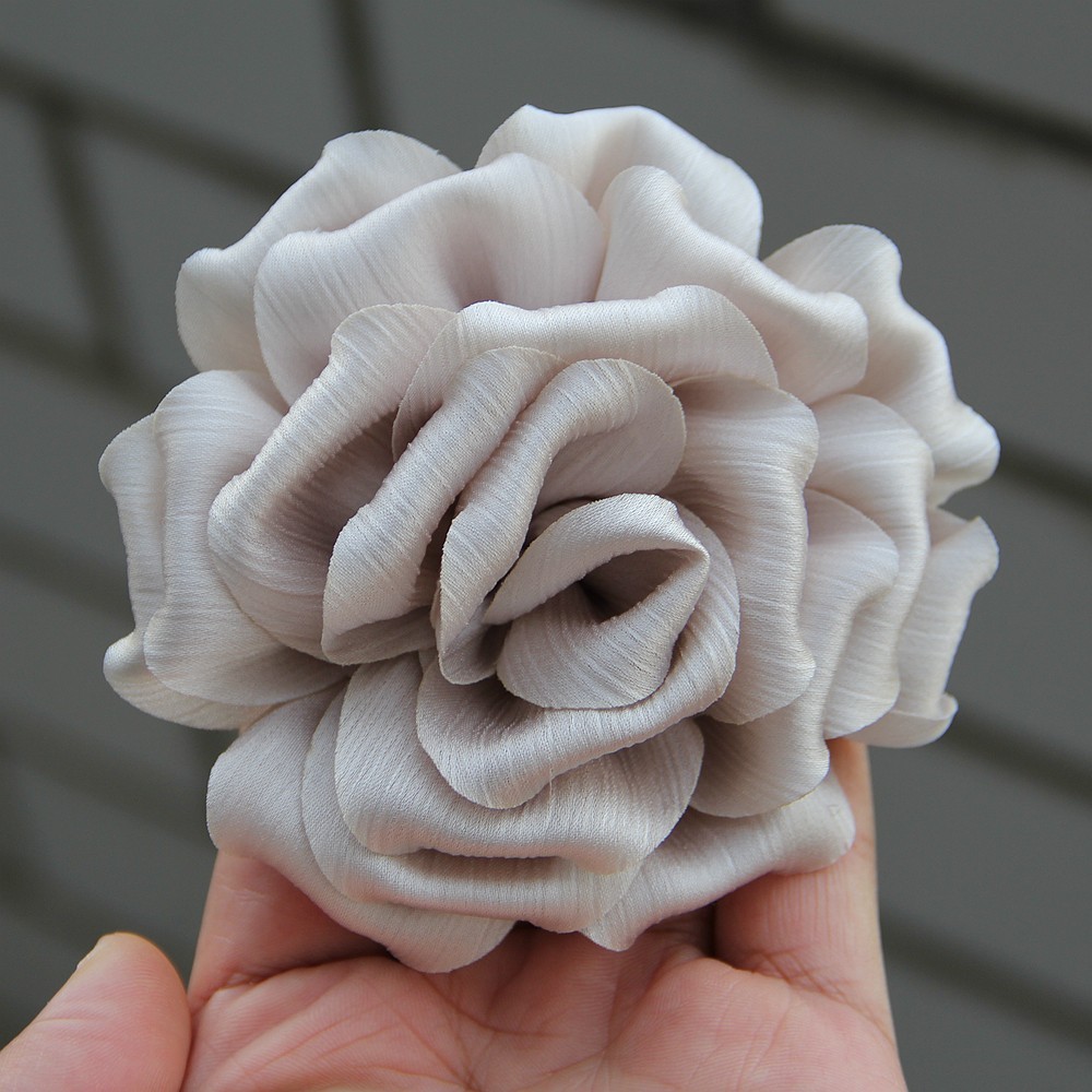 10cm Fashion Handmade Fabric Rose Flower for Women Accessories Wedding Party