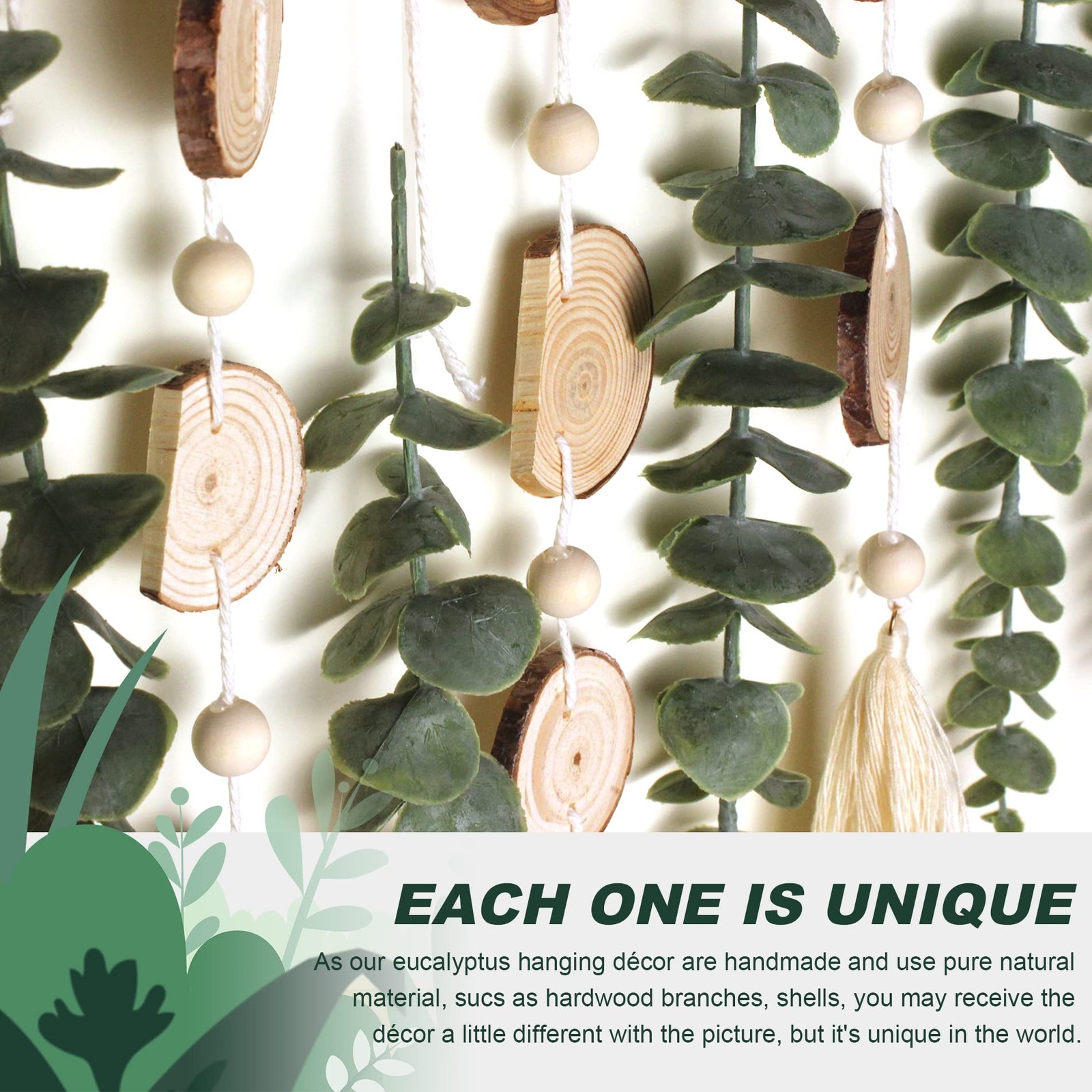 Artificial Eucalyptus Wall Decor Fake Greenery Leaves Stems Wall Hanging Plan…