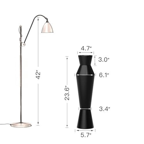 Tall Floor Vase, 23.6in Tall Modern Vase with Weighted Base – 23.6 in Black