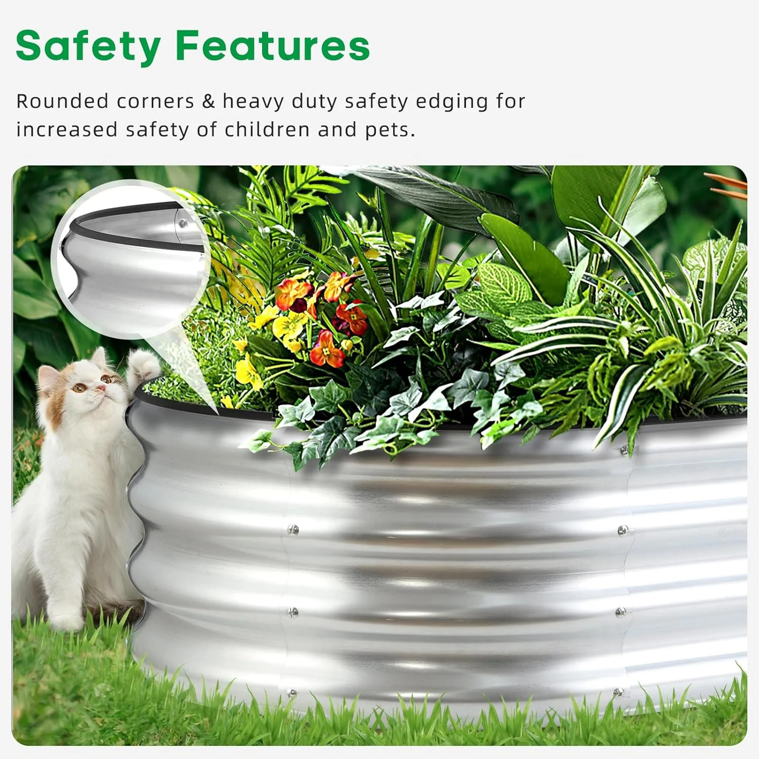 Galvanized Raised Garden Bed 4x2x1ft Planter Box Metal Outdoor Vegetable Flower