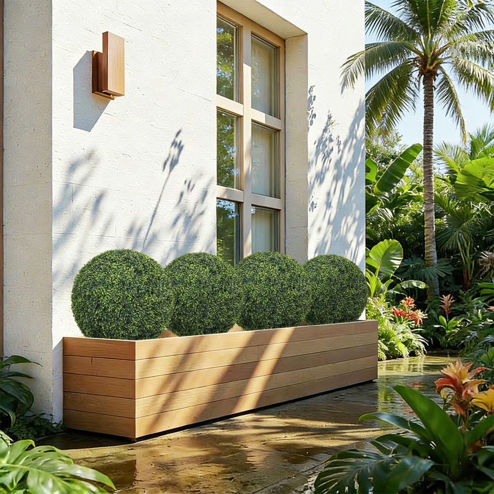 22.4IN Topiary Balls Artificial Outdoor Faux Boxwood Plants Decorative Spheres