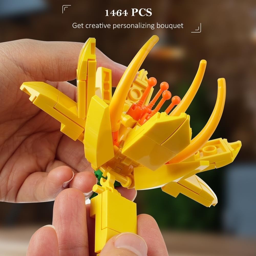 Elegant 1461PCS Artificial Flower Bouquet Set – Perfect DIY Gift for Loved Ones