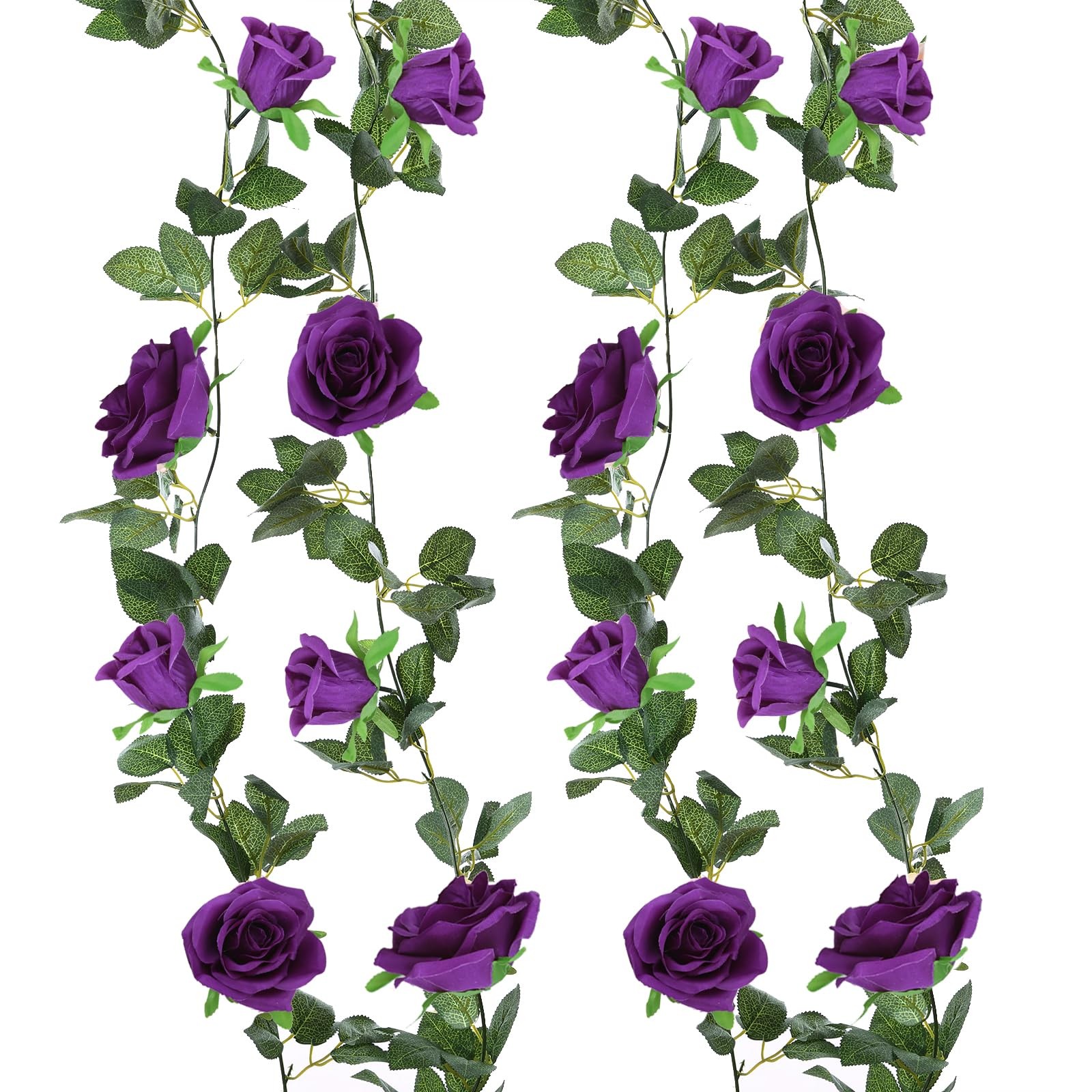 2 Pack Dark Purple Garland Each 6.5FT Artificial Flower Garland