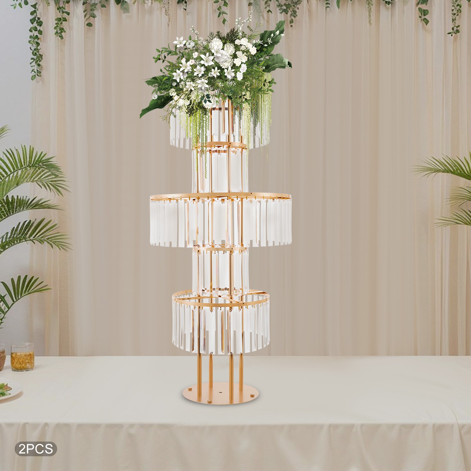 5 Tier 43.3 in Height Flower Stands 2PCS Flower Stands Crystal Flower Stands