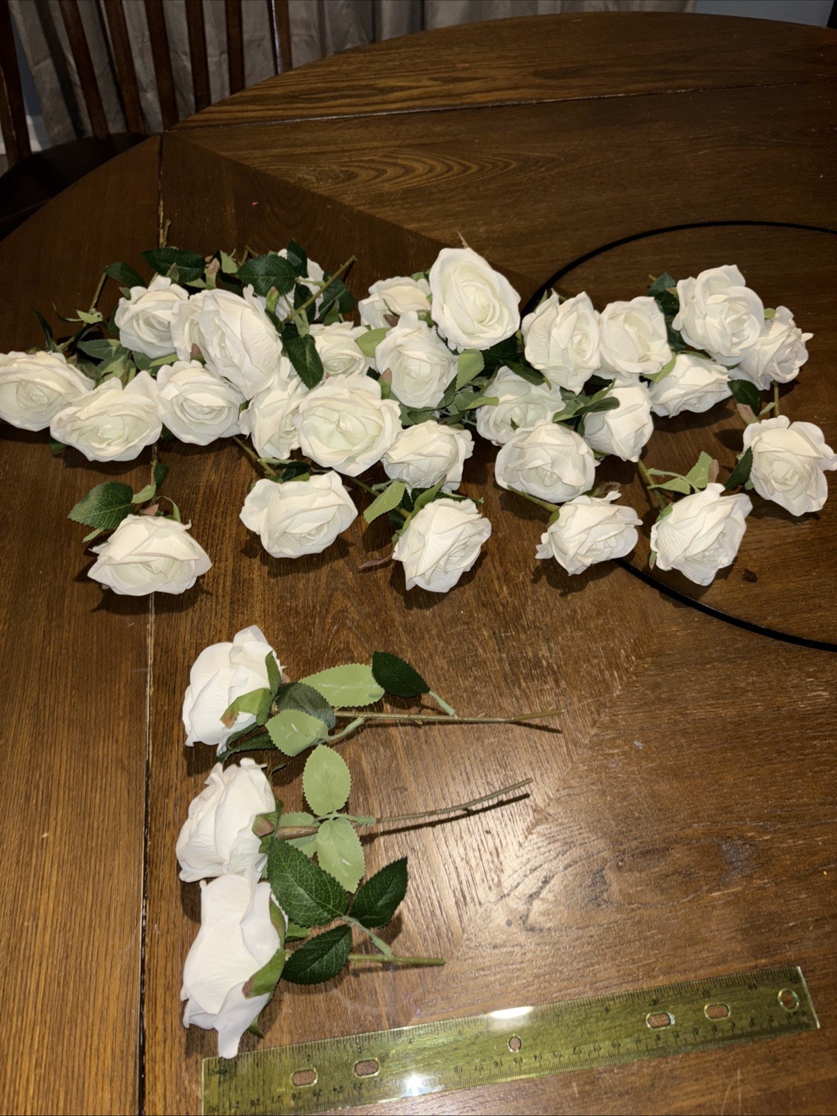 30 Count White Artificial Roses; Pre-cut Stems, Great Deal! Used For a Wedding